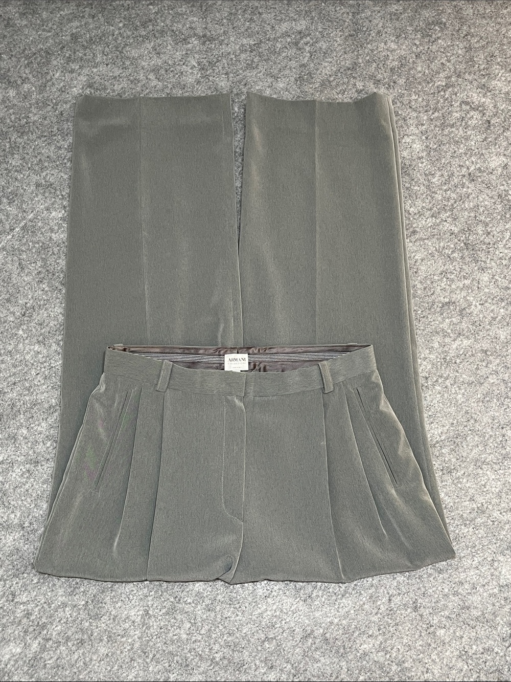 Armani Collezioni Gray Pleated Front Trouser Dress Pants